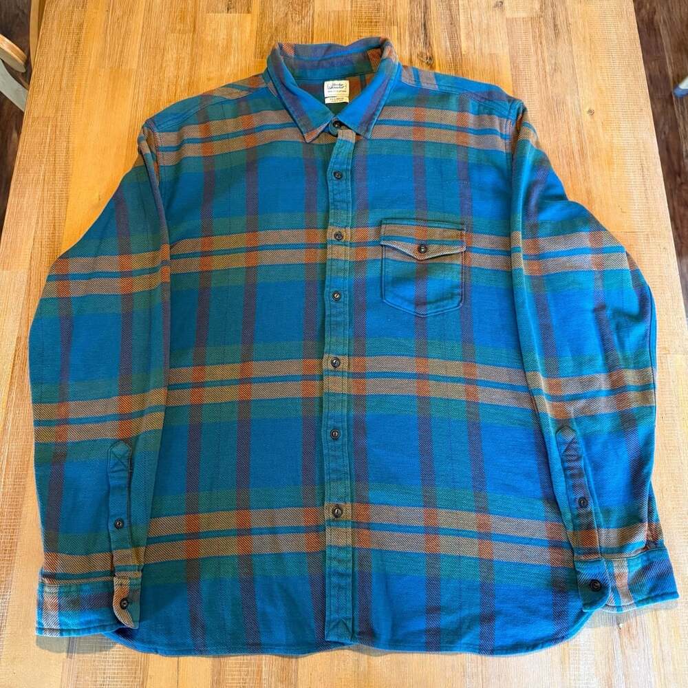Lucky Brand Men's Blue Plaid Flannel Button-Up Long Sleeve Shirt XX-Large